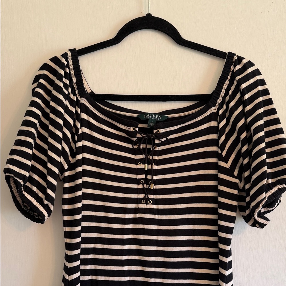 Lauren Ralph Lauren Black & White Striped maxi dress